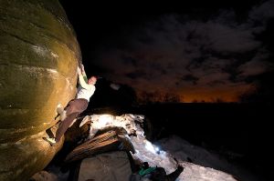 Climbing 2012:January - Paul Reeve on Middle Man Font 7c at Secret Garden